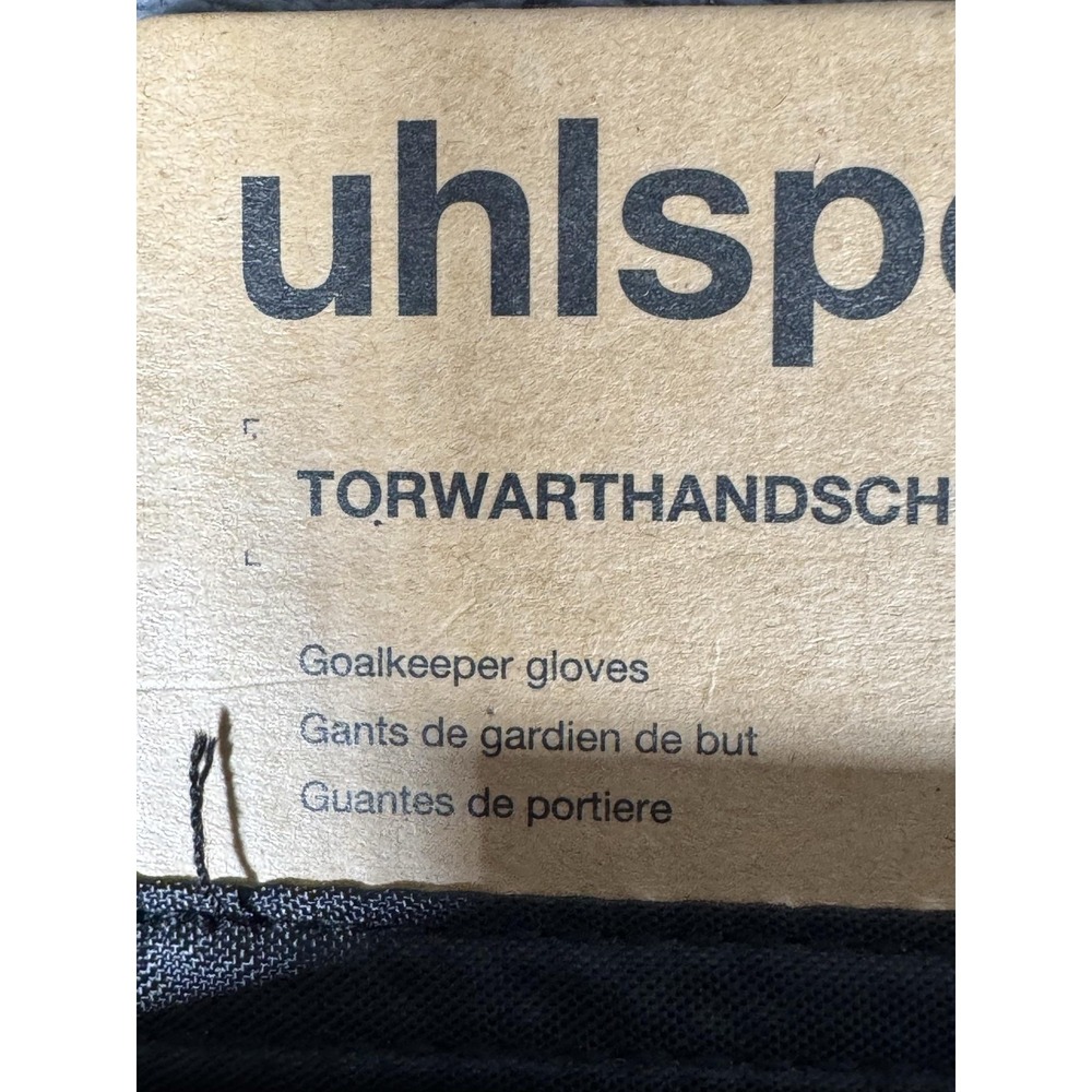Uhlsport Goalkeeper Gloves Mens Size 9 White Absolutgrip Half Negative Soccer - Picture 7 of 14